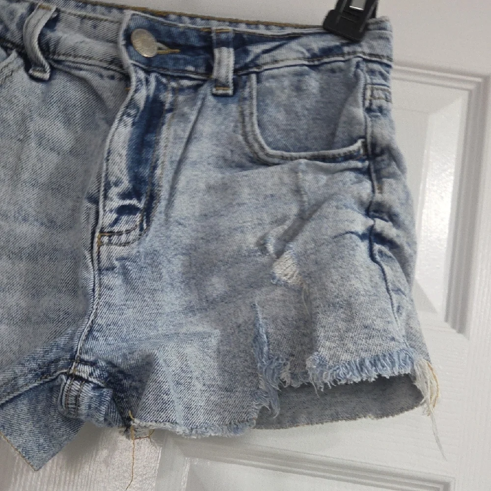Justice Light Blue Distressed Jean Shorts